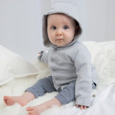 BABY STRIPED HOODED T 100%C