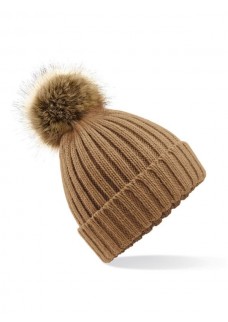 FUR POM POM CHUNKY BEANIE B412
