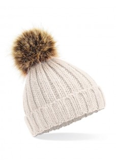 INFANT FUR POM POM CHUNKY BEANIE B412A