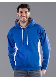 CONTRAST HOODED SWEAT FULL ZIP MI801