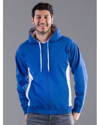 CONTRAST HOODED SWEAT FULL ZIP MI801