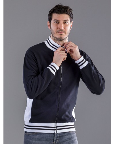 SWEAT FULL ZIP BICOLOR MI807