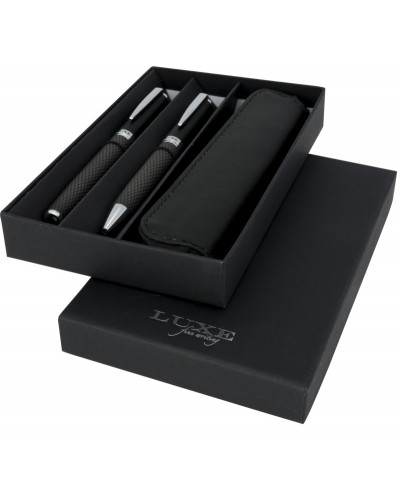 LUXE SET REGALO COPPIA PENNE CARBON REFIL NERO 107110