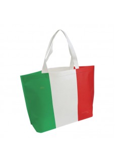 SHOPPER IN TNT TERMOSALDATO CON STAMPA TRICOLORE LEGGERMENTE MACCHIATA 19133B