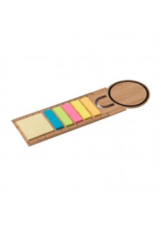 RIGHELLO SEGNALIBRO IN BAMBù. INCLUDE 25 POST-IT MEDI E 125 POST-IT MINI 22466