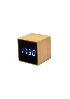 OROLOGIO SVEGLIA E DISPLAY TEMPERATURA A LED BIANCO, IN BAMBù 22468