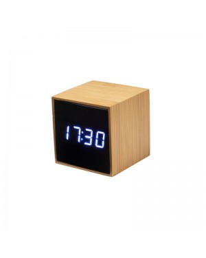 OROLOGIO SVEGLIA E DISPLAY TEMPERATURA A LED BIANCO, IN BAMBù 22468