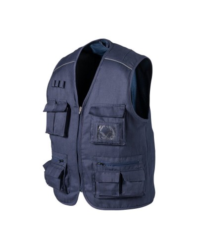 GILET MULTI TASCHE IN POLYCOTTON, CHIUSURA A ZIP, 5 TASCHE FRONTALI 23003