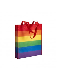 SHOPPER ARCOBALENO IN R-PET  80G/M2, MANICI LUNGHI E SOFFIETTO 23115