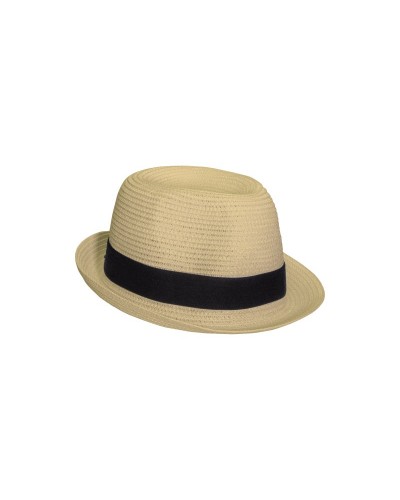 CAPPELLO IN PAGLIA DI CARTA CON FASCIA ELASTICA 3 CM APPLICABILE E PERSONALIZZABILE 23303