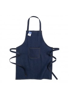 GREMBIULE IN COTONE DENIM RICICLATO  CON TASCA FRONTALE 23407