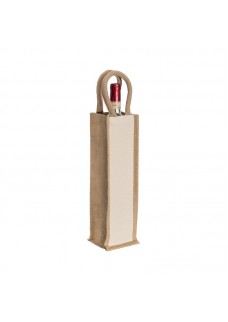 BORSA PORTABOTTIGLIA IN JUTA E COTONE DA 280 GR/M2, CON MANICI IN CORDA 23409