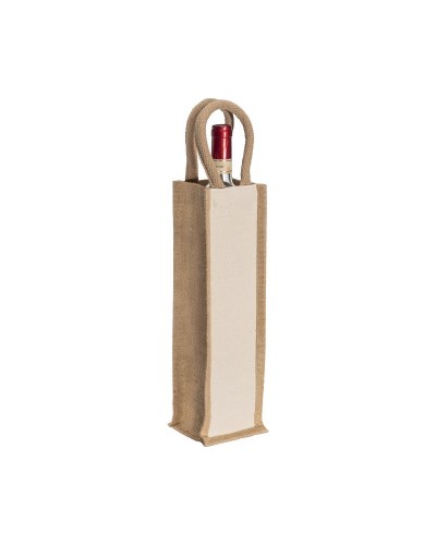 BORSA PORTABOTTIGLIA IN JUTA E COTONE DA 280 GR/M2, CON MANICI IN CORDA 23409