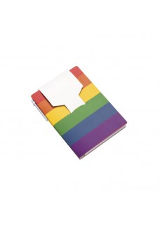 BLOCK NOTES  IN CARTA CON COPERTINA ARCOBALENO, FOGLIETTI ADESIVI E PENNA 23437