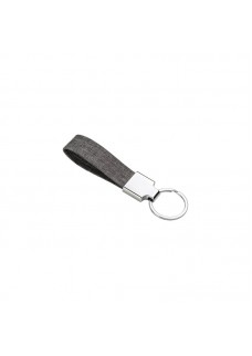 PORTACHIAVI IN R-PET CON PLACCHETTA IN METALLO CROMATO 23904