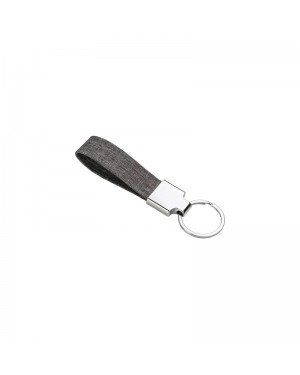 PORTACHIAVI IN R-PET CON PLACCHETTA IN METALLO CROMATO 23904