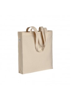 SHOPPER IN COTONE BIOLOGICO 220 G/M2, MANICI LUNGHI E SOFFIETTO 24116