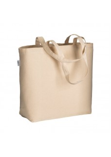 SHOPPER IN COTONE BIOLOGICO 220 G/M2, CON MANICI LUNGHI E SOFFIETTO ALLA BASE 24119