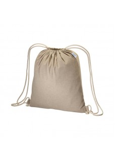 ZAINETTO IN COTONE RICICLATO EFFETTO MELANGE 180 G/M2 CON CHIUSURA A STROZZO 24122