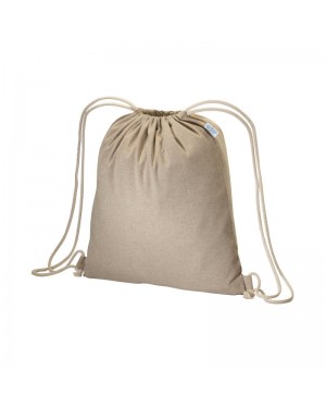 ZAINETTO IN COTONE RICICLATO EFFETTO MELANGE 180 G/M2 CON CHIUSURA A STROZZO 24122