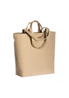 SHOPPER CON SOFFIETTO ALLA BASE IN COTONE RICICLATO 280 G/M2, CON DOPPI MANICI 24131