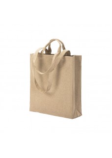SHOPPER CON SOFFIETTO IN COTONE RICICLATO  280 G/M2, CON DOPPI MANICI. 24151