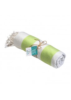 TELO MARE/PAREO  IN COTONE RICICLATO  DA 180 GR/M2 CON FRANGE, MISURA 90X170 CM 24409