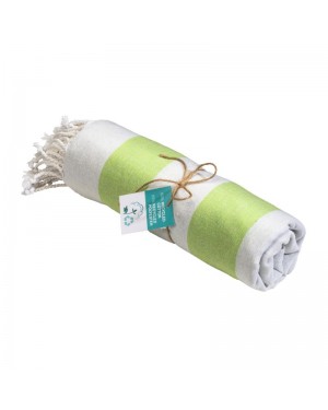TELO MARE/PAREO  IN COTONE RICICLATO  DA 180 GR/M2 CON FRANGE, MISURA 90X170 CM 24409