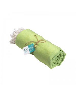 TELO MARE/PAREO  IN COTONE RICICLATO  DA 180 GR/M2 CON FRANGE, MISURA 90X170 CM 24410