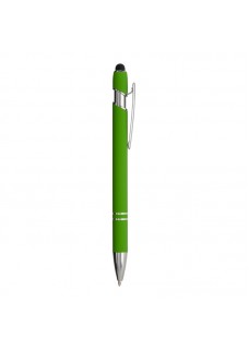 PENNA A SCATTO IN ALLUMINIO GOMMATO CON GOMMINO PER TOUCH SCREEN E CLIP IN METALLO 24803