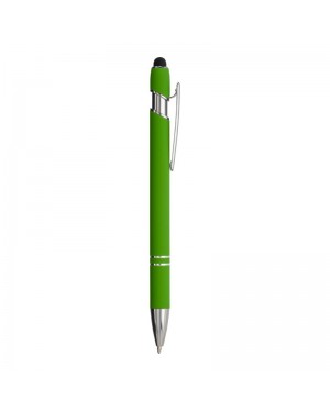 PENNA A SCATTO IN ALLUMINIO GOMMATO CON GOMMINO PER TOUCH SCREEN E CLIP IN METALLO 24803