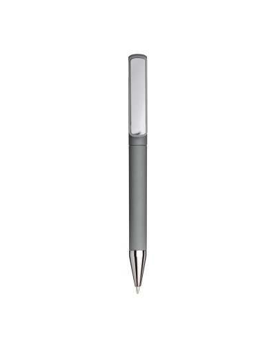 PENNA TWIST IN PLASTICA GOMMATA. CLIP IDONEA A STAMPA LASER TONO SU TONO 25803