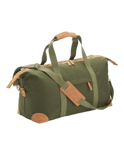 BORSA DUFFLE IN CANVAS  RICICLATO. TRACOLLA REGOLABILE E REMOVIBILE CON FIBBIE IN METALLO DM23102