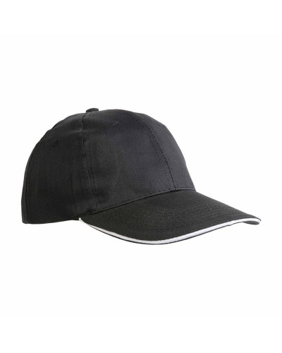 CAPPELLINO T/C  VISIERA "SANDWICH" NERO 04003