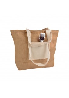SHOPPER 48X35 JUTA CON TASCA E ZIPPER 09149