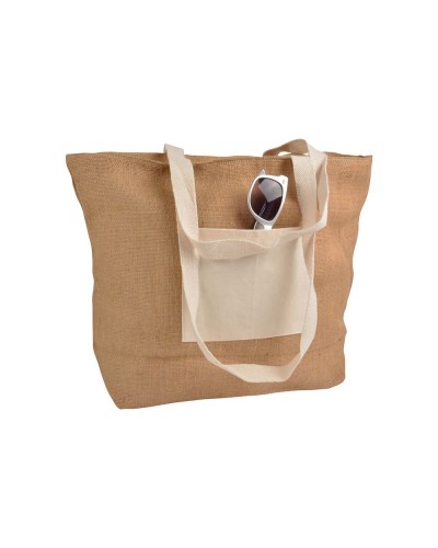 SHOPPER 48X35 JUTA CON TASCA E ZIPPER 09149