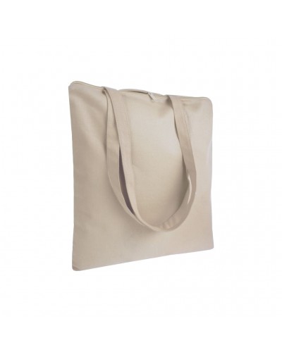 SHOPPER IN COTONE 220 G/M2, MANICI LUNGHI E CHIUSURA CON ZIP