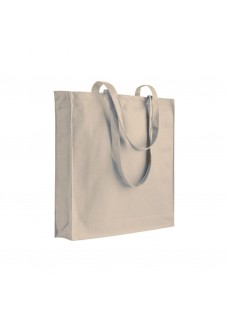 SHOPPER CON SOFFIETTO IN COTONE 250 G/M2, MANICI LUNGHI E CHIUSURA CON ZIP