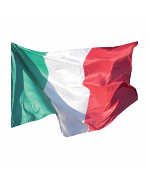 BANDIERA ITALIANA IN POLIESTERE CON PASSANTE PER L'ASTA E 2 ASOLE PER ESSERE APPESA 12465