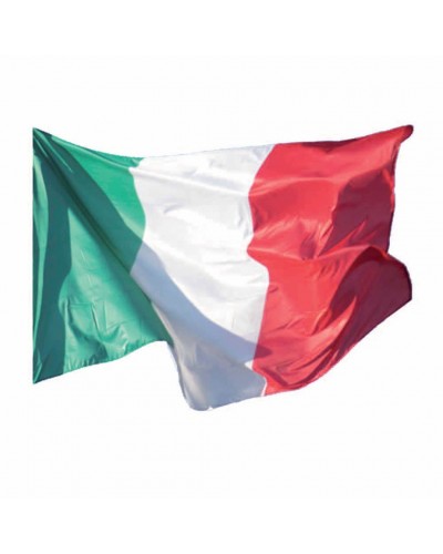 BANDIERA ITALIANA IN POLIESTERE CON PASSANTE PER L'ASTA E 2 ASOLE PER ESSERE APPESA 12465