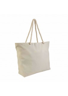BORSA MARE IN COTONE 220 G/M2, CON ZIP, MANICI IN CORDA E SOFFIETTO 21126