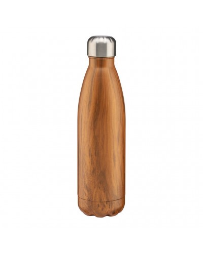 THERMOS IN ACCIAIO INOSSIDABILE CAPACITà 500 ML CON DOPPIA PARETE ISOLANTE. EFFETTO LEGNO 21413
