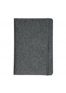 QUADERNO CON COPERTINA IN R-PET, CON ELASTICO, FOGLI A RIGHE COLOR BIANCO 21440