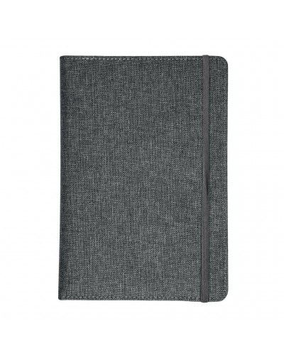 QUADERNO CON COPERTINA IN R-PET, CON ELASTICO, FOGLI A RIGHE COLOR BIANCO 21440