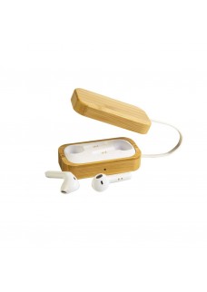 AURICOLARI BLUETOOTH CON SCATOLA DI RICARICA IN BAMBù E CAVO DI RICARICA MICRO USB INCLUSO 21444