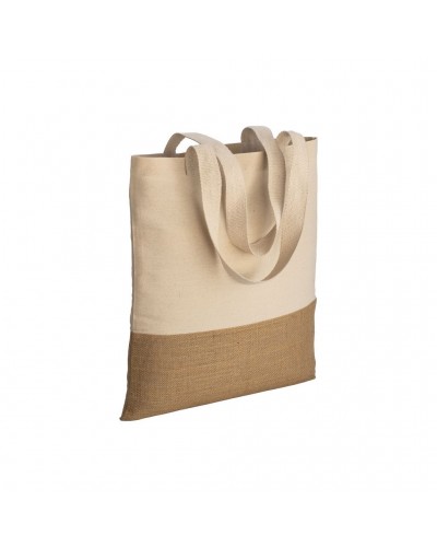 SHOPPER IN COTONE 230 G/M2,   BASE IN JUTA, MANICI LUNGHI 22124
