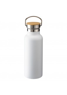 THERMOS IN ACCIAIO INOSSIDABILE  CON DOPPIA PARETE ISOLANTE CON TAPPO IN BAMBú 22421S
