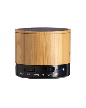 MINI ALTOPARLANTE BLUETOOTH V 5.0 CILINDRICO IN BAMBù E ABS 22425