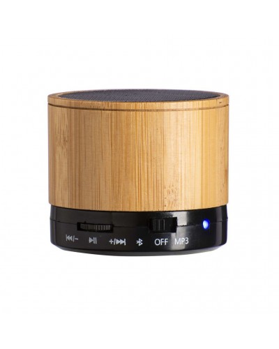 MINI ALTOPARLANTE BLUETOOTH V 5.0 CILINDRICO IN BAMBù E ABS 22425