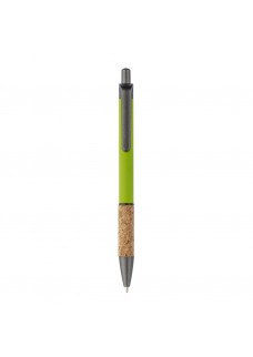 PENNA IN ALLUMINIO CON IMPUGNATURA IN SUGHERO, CLIP, TOP E PUNTA BRUNITI 22801